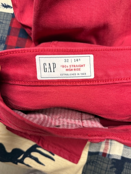 GAP Denim - GAP Women's Red '90s Straight High Rise Jeans